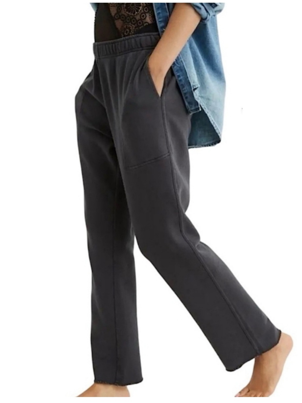 Aerie Slouchy Fleece Sweatpants grey size medium preloved